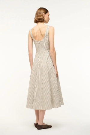 Wells Dress - Ivory/Dark Oak Stripe - The Collective Park City