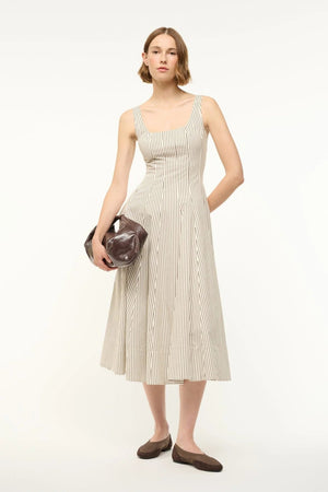 Wells Dress - Ivory/Dark Oak Stripe - The Collective Park City