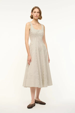 Wells Dress - Ivory/Dark Oak Stripe - The Collective Park City