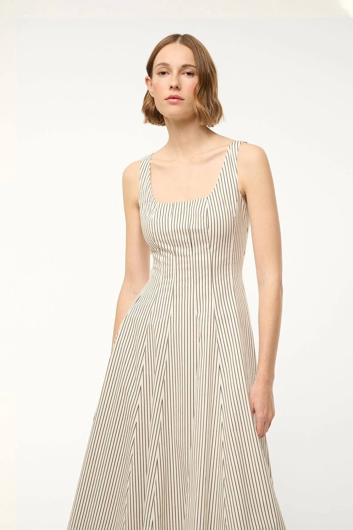 Wells Dress - Ivory/Dark Oak Stripe - The Collective Park City