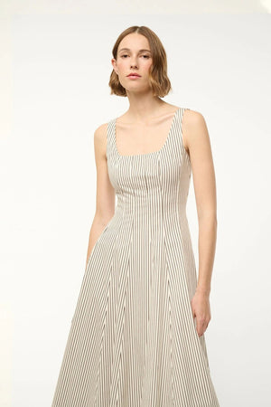 Wells Dress - Ivory/Dark Oak Stripe - The Collective Park City