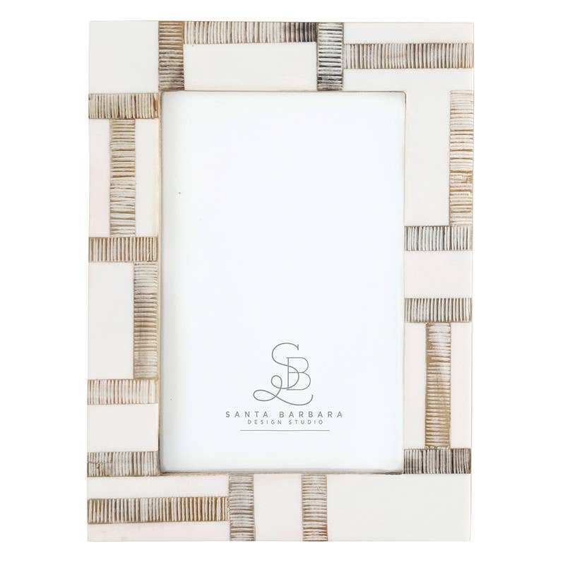 White Horn Photo Frame - Patterned - 4x6 - The Collective Park City