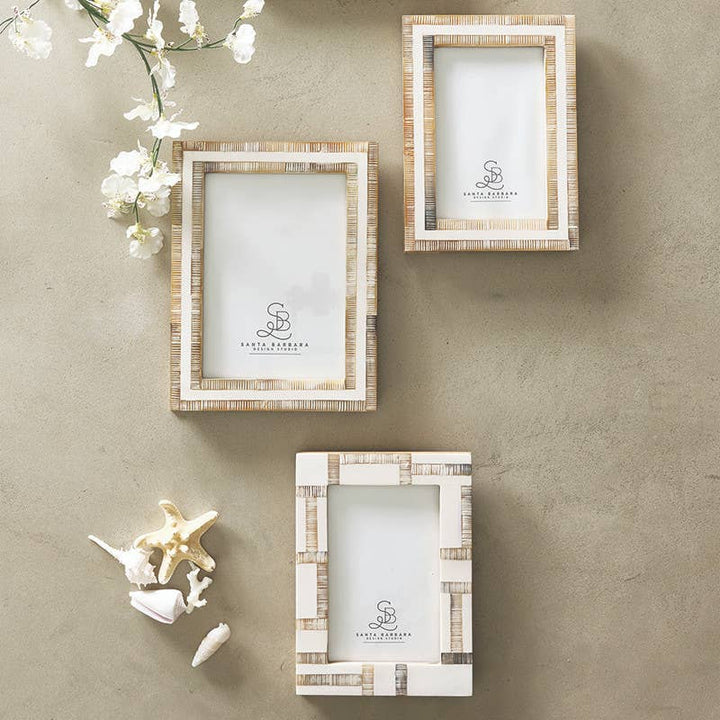 White Horn Photo Frame - Patterned - 4x6 - The Collective Park City
