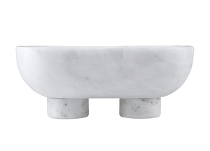 White Marble Footed Bowl - The Collective Park City