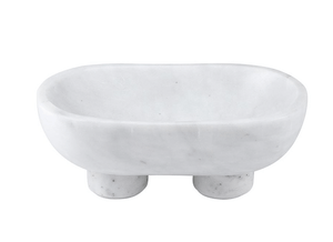 White Marble Footed Bowl - The Collective Park City