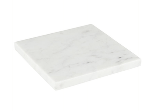 White Marble Footed Tray - 6" Square - The Collective Park City