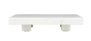 White Marble Footed Tray - 6" Square - The Collective Park City