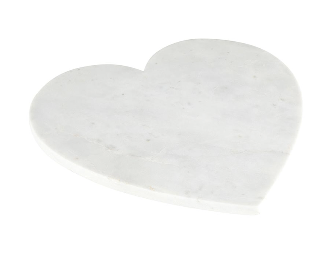White Marble Heart Board - The Collective Park City