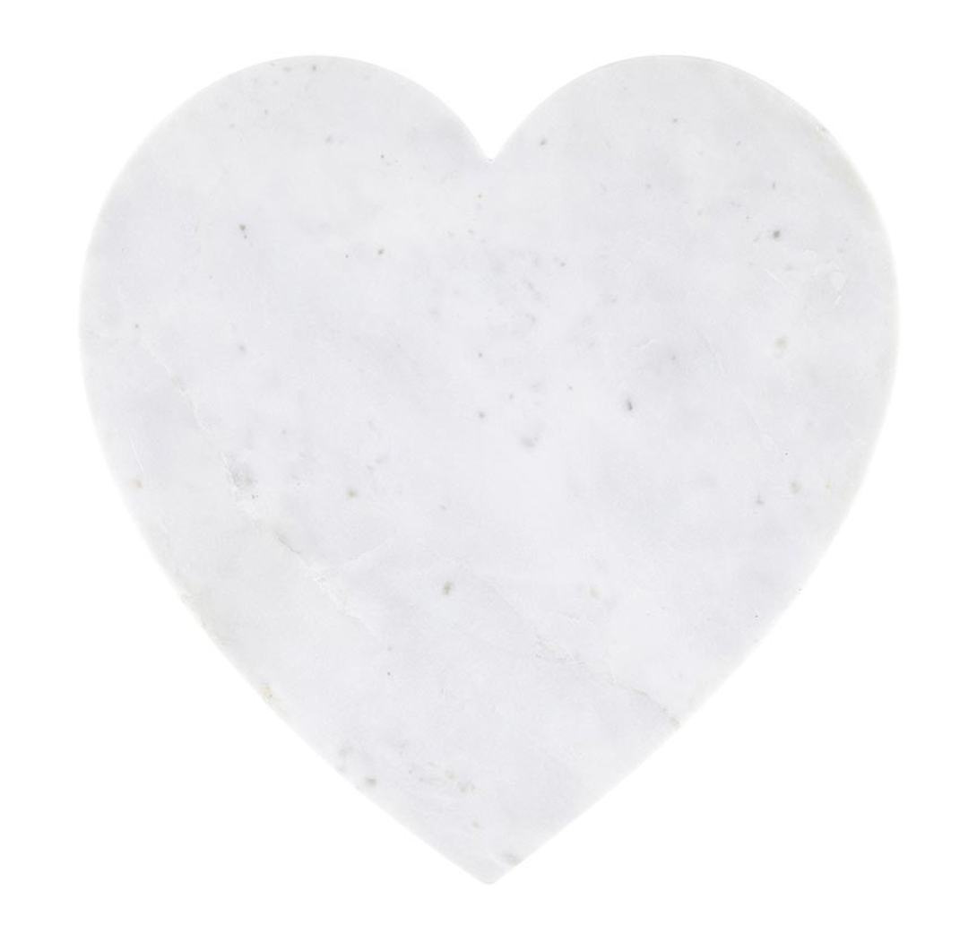 White Marble Heart Board - The Collective Park City
