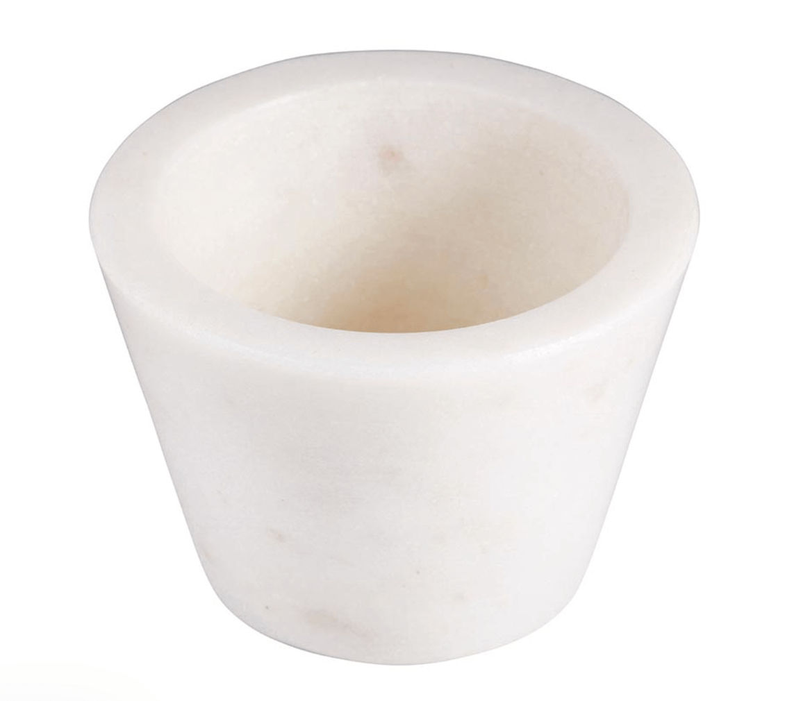 White Marble Pinch Bowl - The Collective Park City