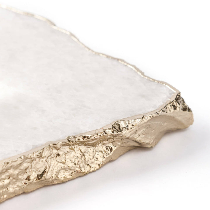 White Quartz Cheese Board 11x7" Platter Tray - The Collective Park City