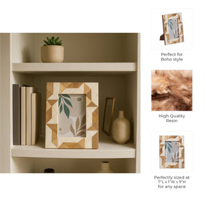White Resin/Wood Geometric Photo Frame - 4x6 in. - The Collective Park City