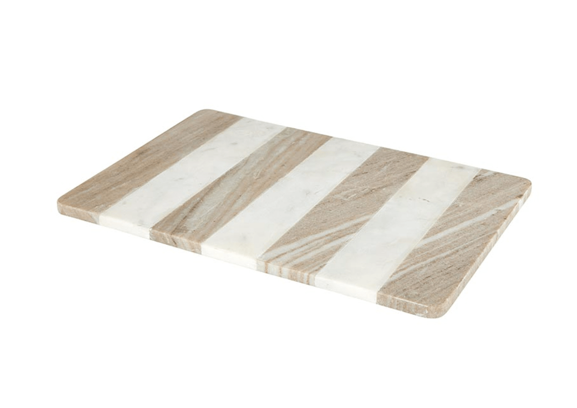 White & Tan Marble Serving Board - The Collective Park City