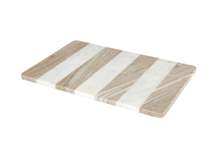 White & Tan Marble Serving Board - The Collective Park City