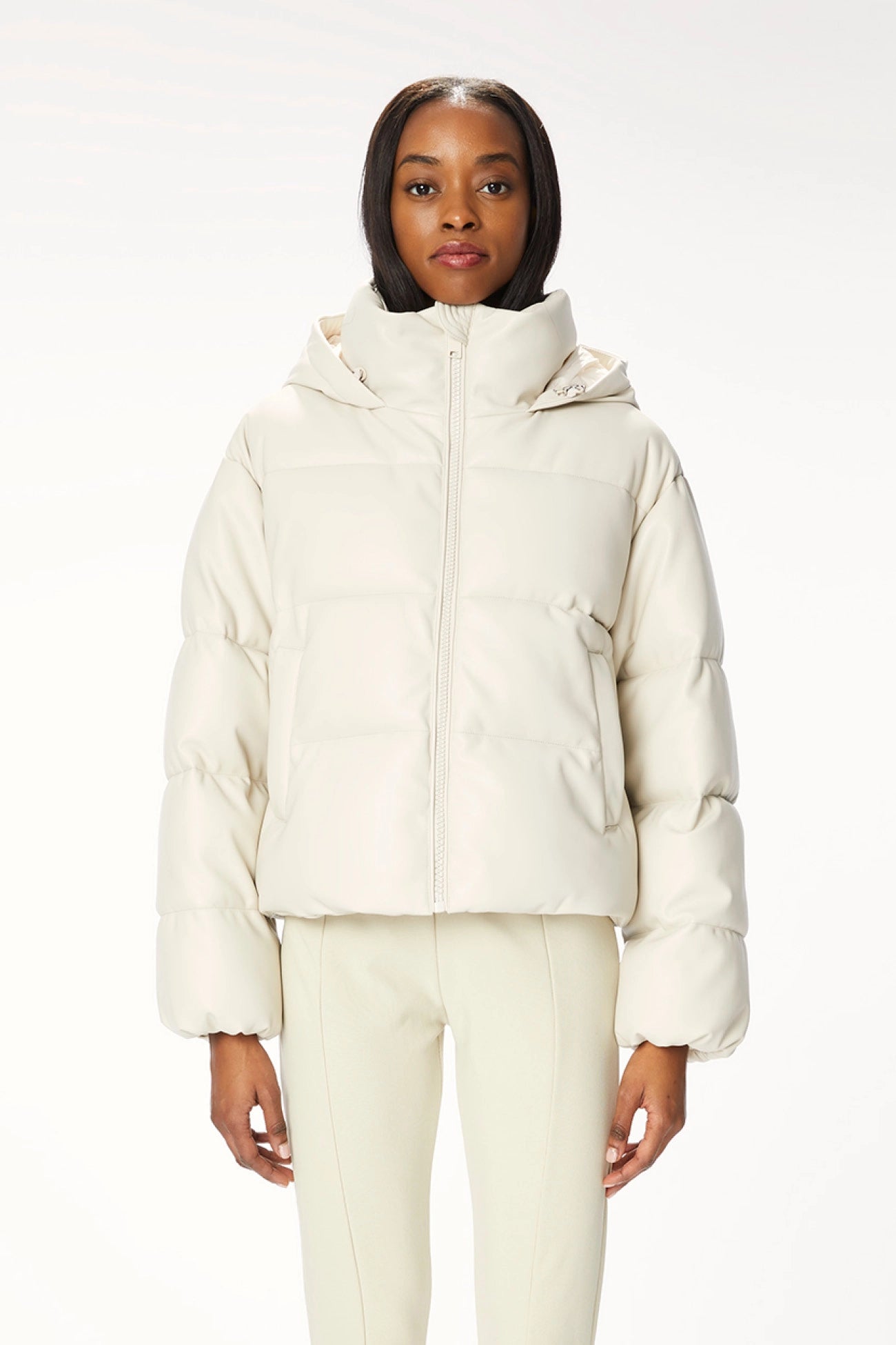 Hooded Jacket in Eco Leather