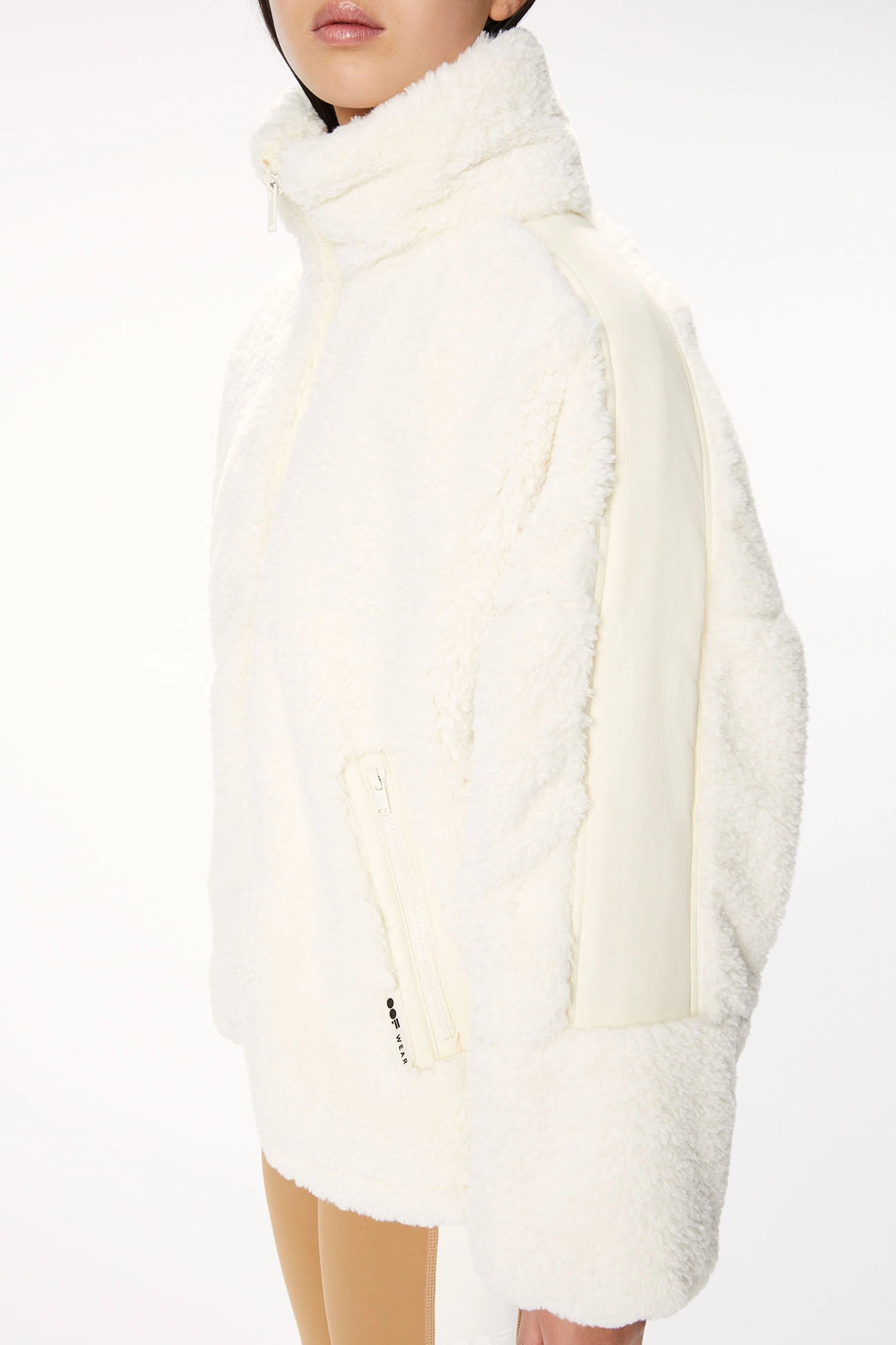 Faux Rabbit Fur Jacket - Natural White
