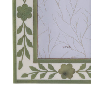 White/Green 4x6 in. Wooden Petals Photo Frame - The Collective Park City