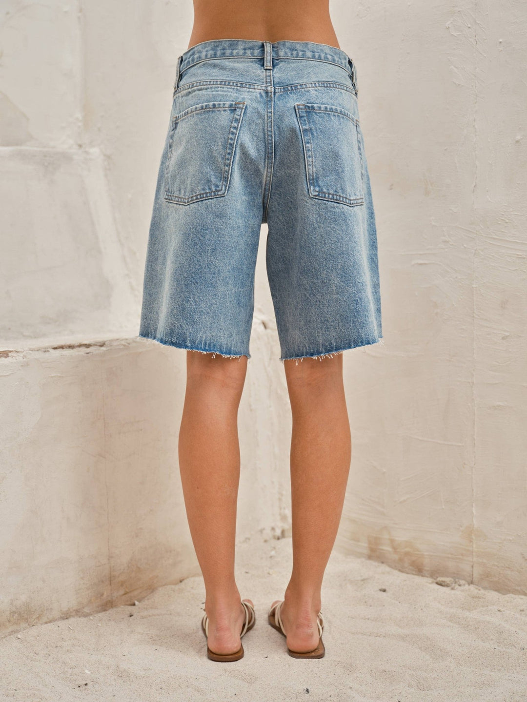 Wide Leg Retro Bermuda Denim Shorts - The Collective Park City