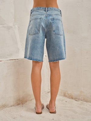 Wide Leg Retro Bermuda Denim Shorts - The Collective Park City