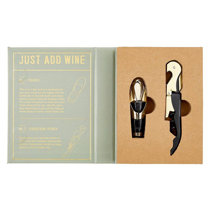 Wine Serving Set Book Box - Just Add Wine - The Collective Park City