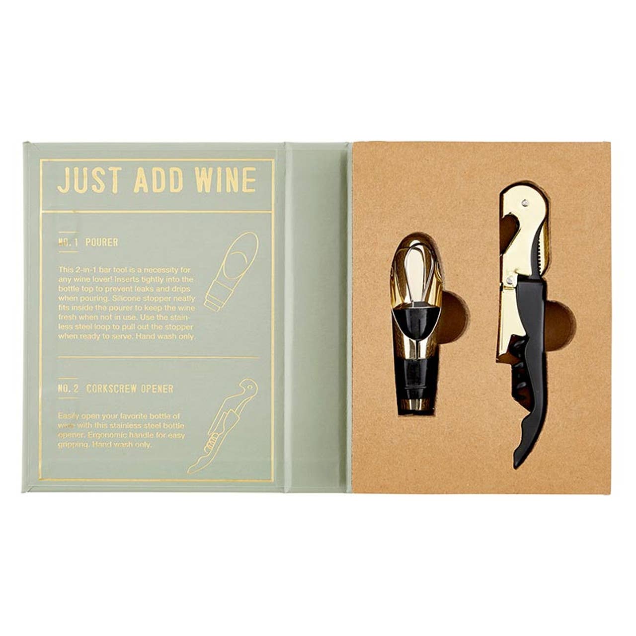 Wine Serving Set Book Box - Just Add Wine - The Collective Park City