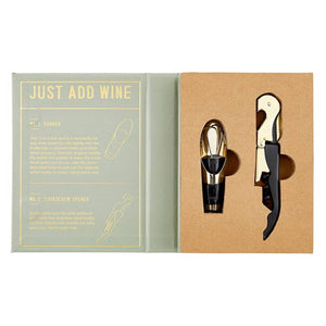 Wine Serving Set Book Box - Just Add Wine - The Collective Park City