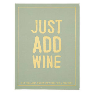 Wine Serving Set Book Box - Just Add Wine - The Collective Park City