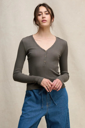 Winona Henley L/S Top - The Collective Park City