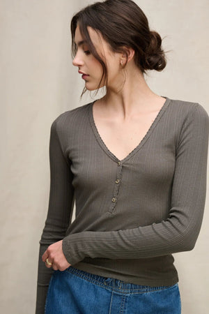 Winona Henley L/S Top - The Collective Park City