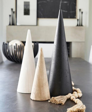 Wood Cone Tree - Lg Black - The Collective Park City