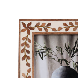 Wood Etched Leaf Inlay Vine Photo Frame - Brown, 5x7 in. - The Collective Park City