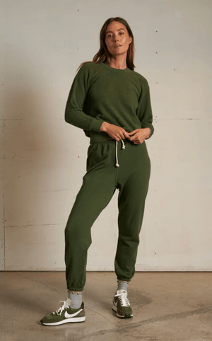 Ziggy Reverse Fleece Sweatshirt - Fern Green - The Collective Park City