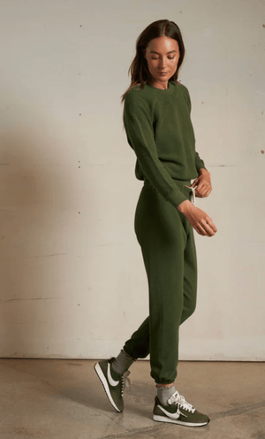 Ziggy Reverse Fleece Sweatshirt - Fern Green - The Collective Park City