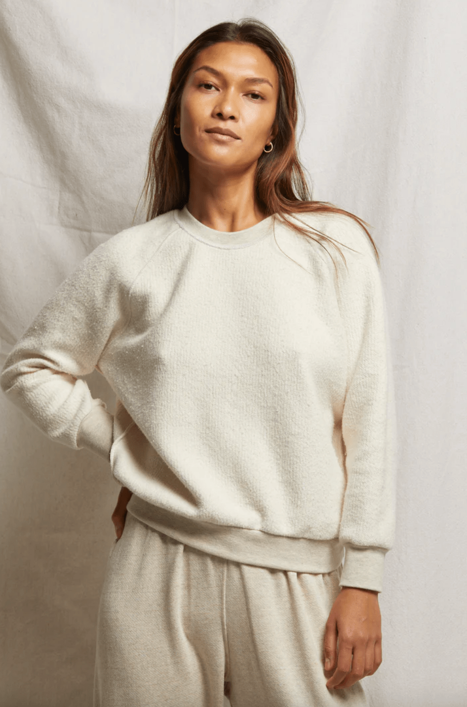 Ziggy Reversed Fleece Crew Sweatshirt - Oatmeal - The Collective Park City