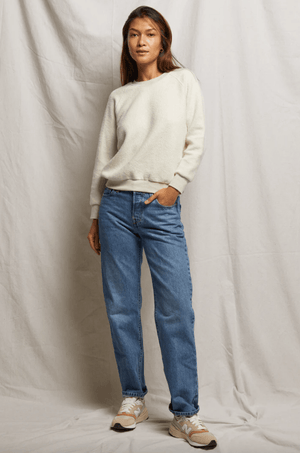 Ziggy Reversed Fleece Crew Sweatshirt - Oatmeal - The Collective Park City