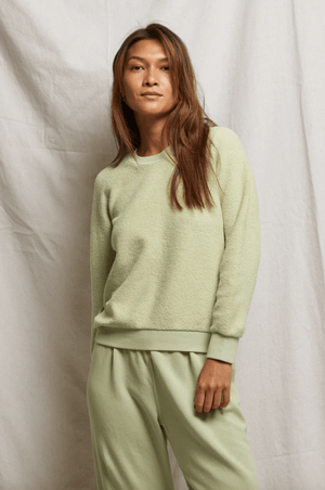 Ziggy Reversed Fleece Crew Sweatshirt - Pistachio - The Collective Park City