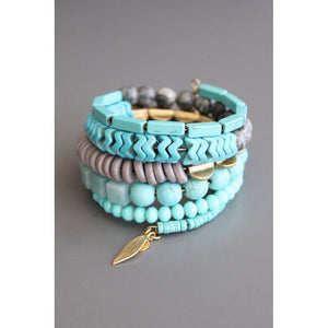 ZLDB03 Turquoise stone wrap bracelet - The Collective Park City