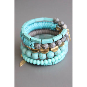 ZLDB03 Turquoise stone wrap bracelet - The Collective Park City