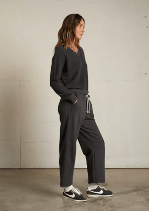 Zuri Reversed Fleece V Neck Sweatershirt - The Collective Park City