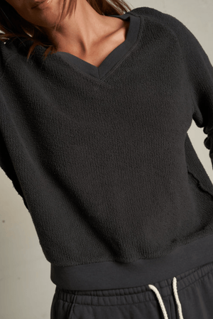 Zuri Reversed Fleece V Neck Sweatershirt - The Collective Park City