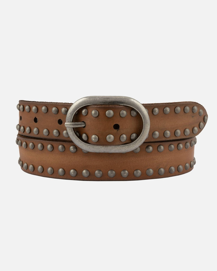 Zwier | Oval Buckle Leather Studded Belt - The Collective Park City