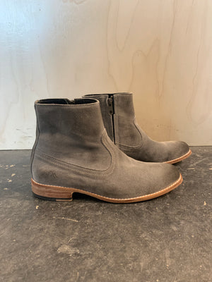 Dakota Suede Leather Engraved Ankle Boot