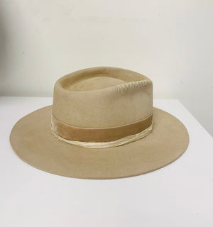 Flat Brim Western Rabbit Felt Hat