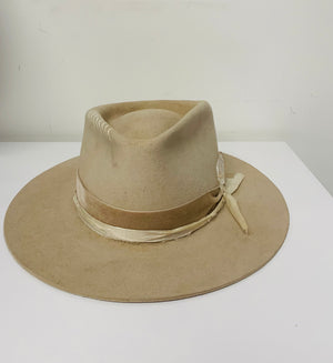 Flat Brim Western Rabbit Felt Hat