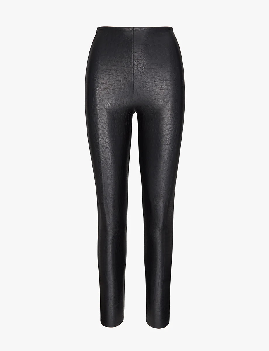 Faux Leather Animal Legging - The Collective Park City