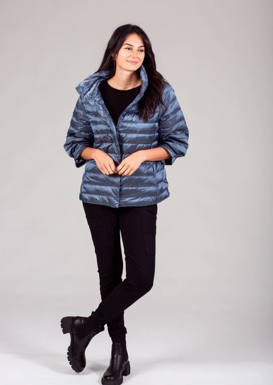 Jewel 3/4 Sleeve Quilted Jacket