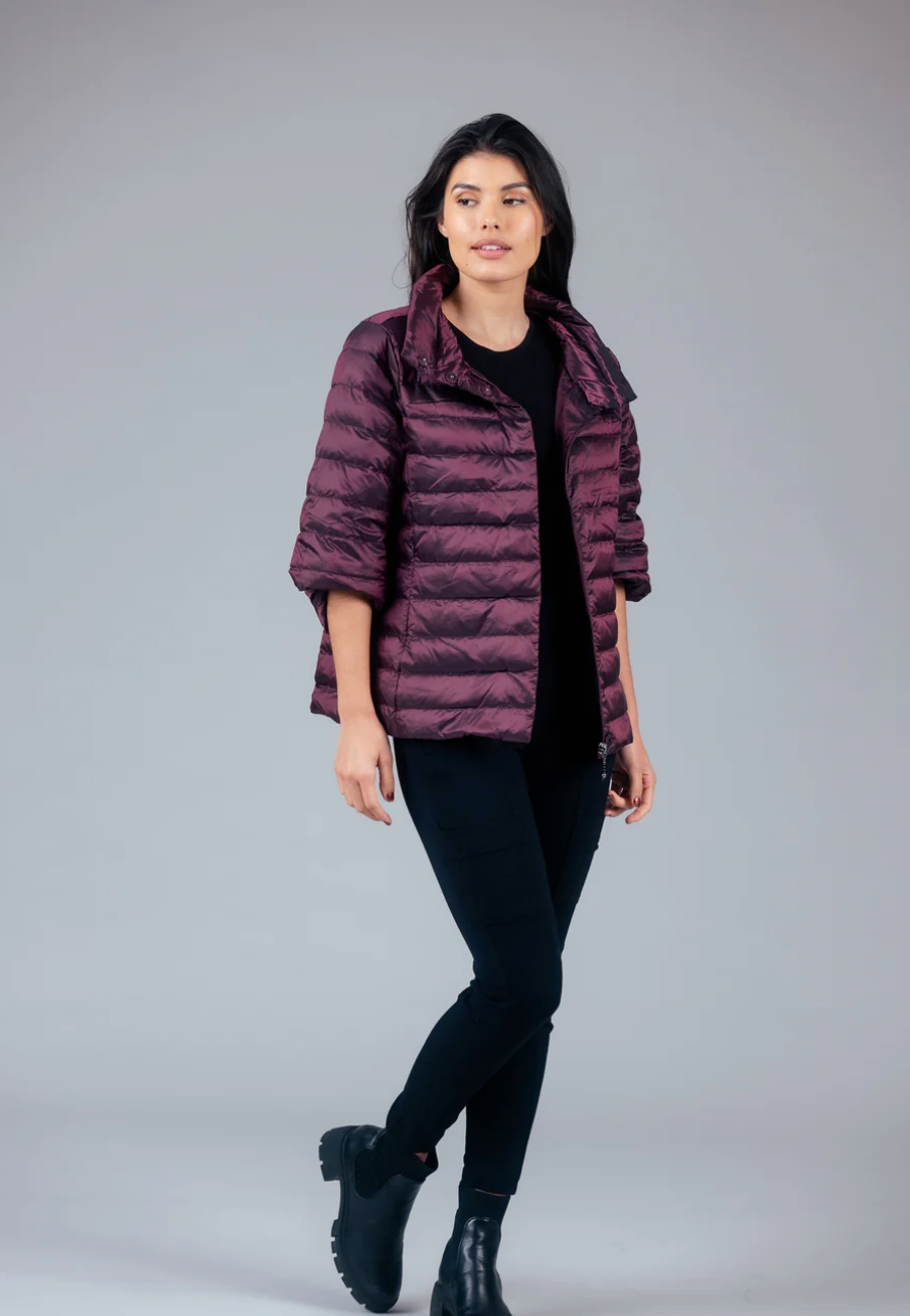 Jewel 3/4 Sleeve Quilted Jacket
