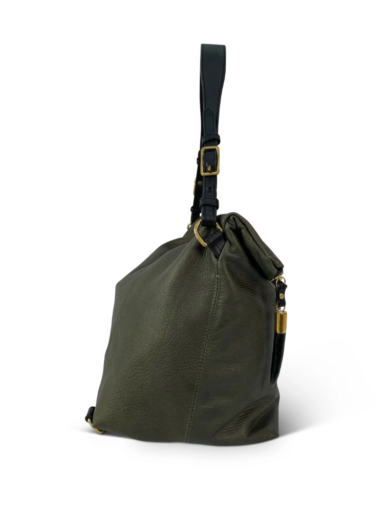 Olive Petite Lizard Convertible Backpack Tote