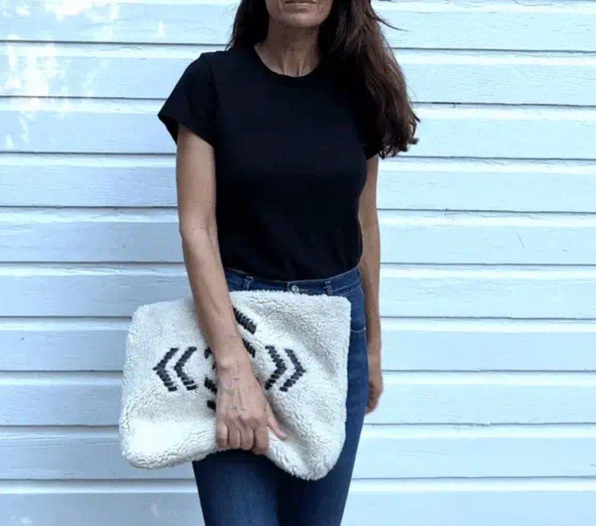 Shearling Oversized Clutch