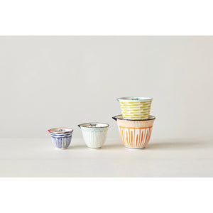 Stamped Stoneware Measuring Cups
